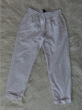 J. Crew White Drawstring Cotton Joggers